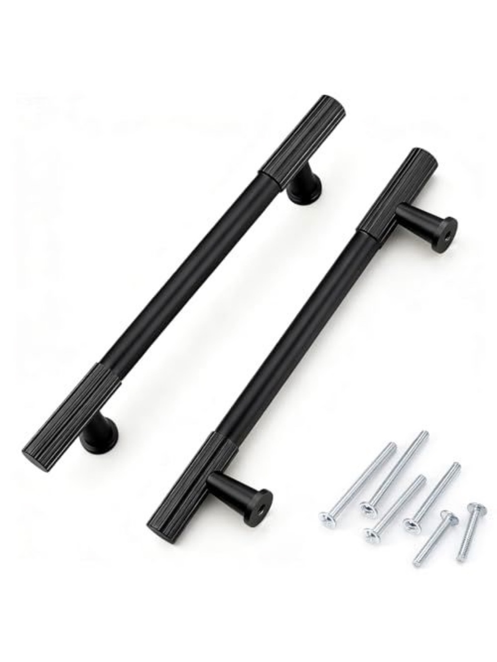 Matte black cabinet handles